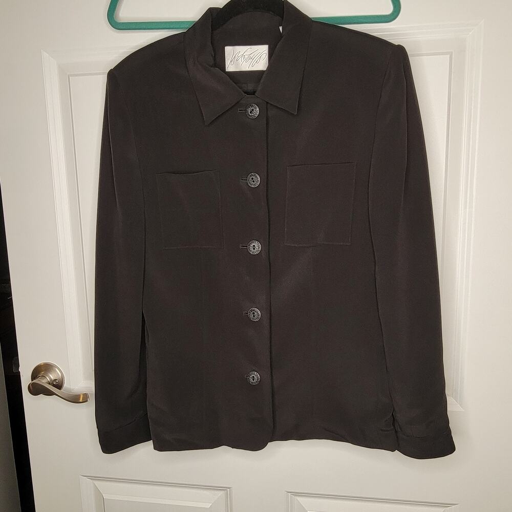 Lord and Taylor Black Silk lined jacket size 10